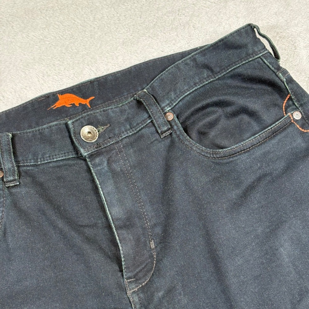 Tommy Bahama Boracay Mens 35x30 Dark Navy Blue 5-Pocket Chino Pants Stretch‎ - Picture 3 of 12